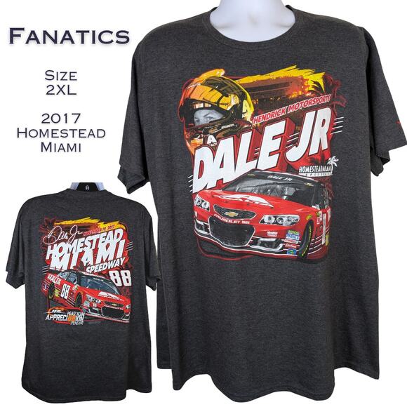 Fanatics Other - NASCAR Fanatics T Shirt 2XL Gray Dale Earnhardt Jr Homestead Miami Graphic Chevy